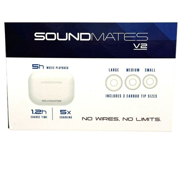 SoundMates V2 Wireless Earbuds Bluetooth 5.0 Headphones Compact Comfortable NEW - Picture 5 of 7